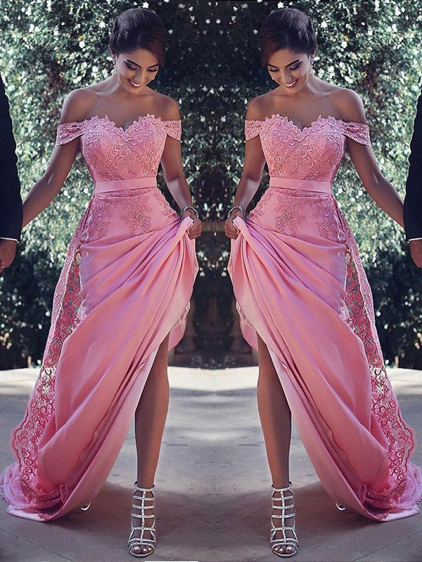 
                      
                        Candy Pink Off-the-Shoulder Prom Dress
                      
                    