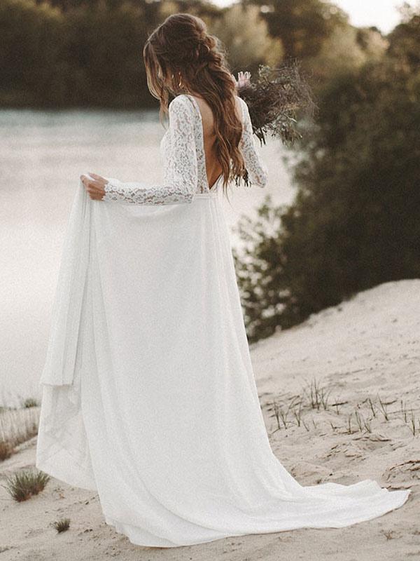 
                      
                        Long Sleeve Boho Lace Wedding Dress
                      
                    