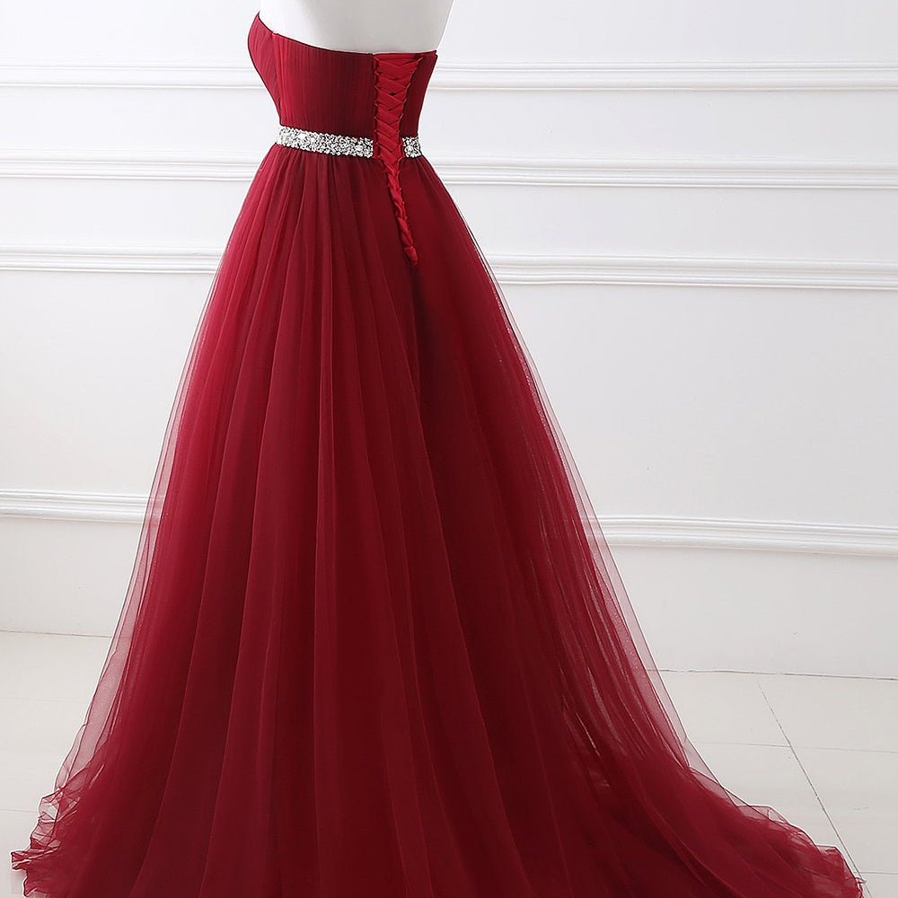 
                      
                        Burgundy Sweetheart Long Evening Dress
                      
                    