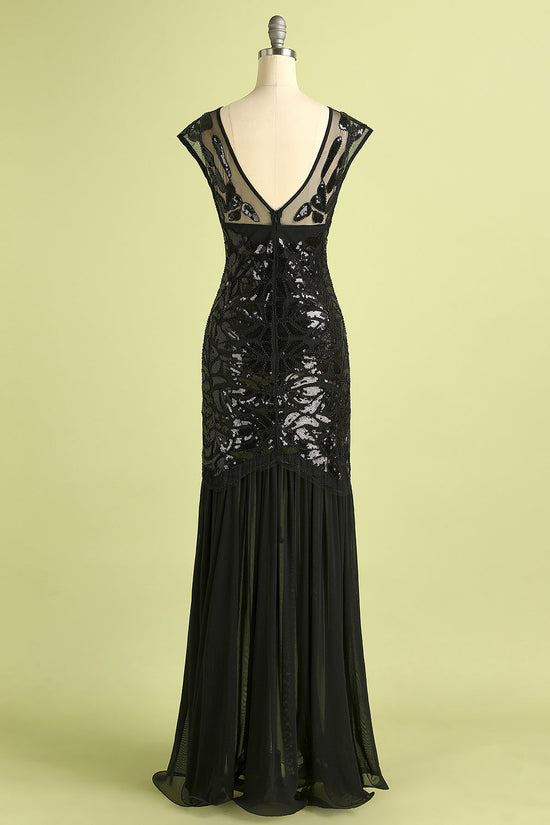 Black Sequin Flapper Dress