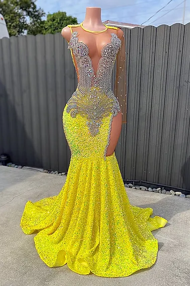 
                      
                        Glitter Round neck Sequins Beaded Mermaid Prom Dresses
                      
                    