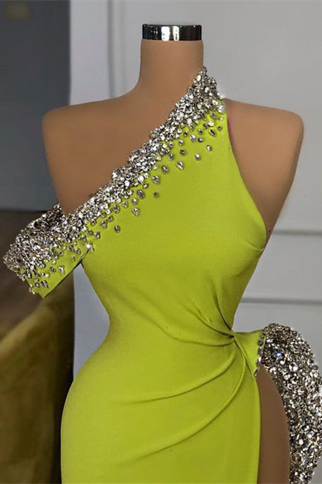 
                      
                        Glorious Off-the-Shoulder Beaded Mermaid Prom Dress with Split
                      
                    