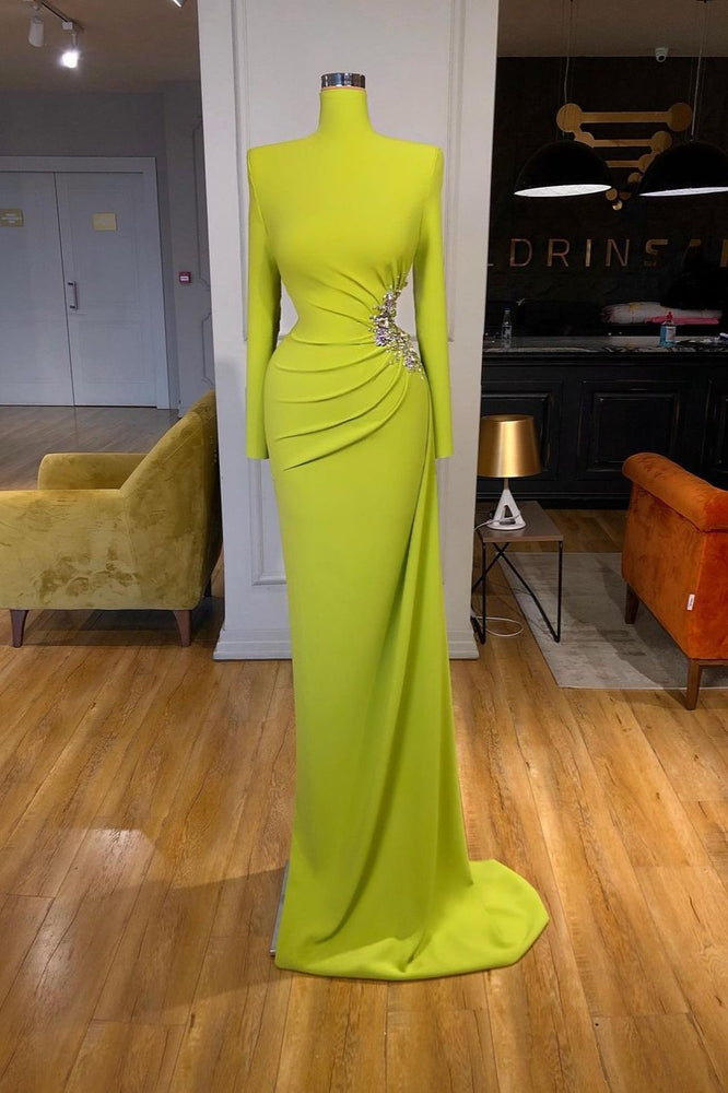 Long Sleeves High-Neck Mermaid Evening Dress