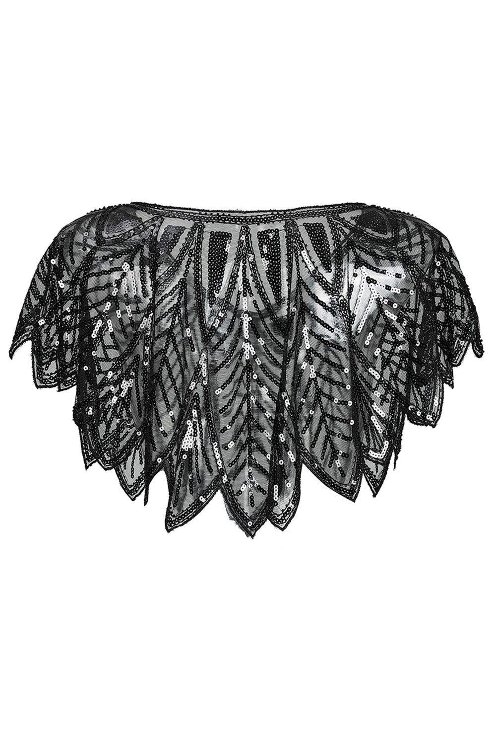 1920s Sequin Black Women's Cape