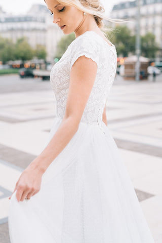 
                      
                        Sweetheart A-Line Wedding Dress With Wide Straps Backless Lace Ruffles Appliques
                      
                    