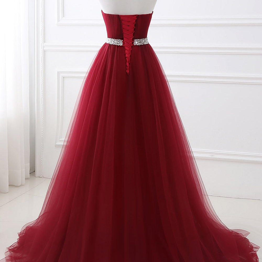 
                      
                        Burgundy Sweetheart Long Evening Dress
                      
                    