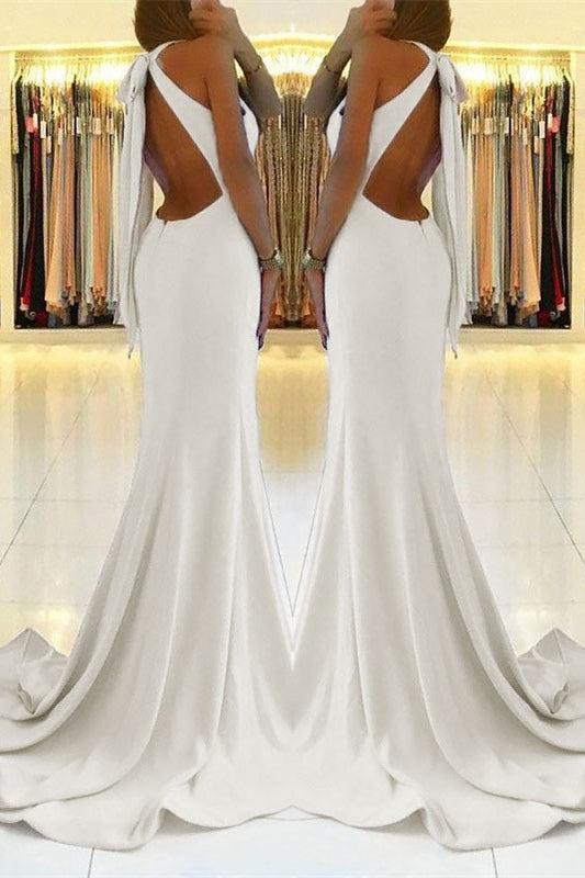 
                      
                        White Mermaid Prom Dress with Split
                      
                    