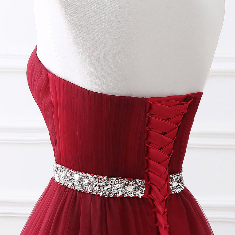 
                      
                        Burgundy Sweetheart Long Evening Dress
                      
                    