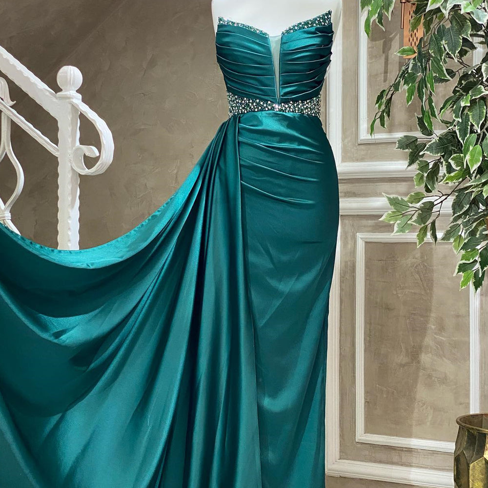 Gorgeous Strapless Beaded Mermaid Prom Dress