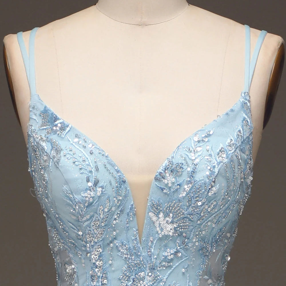 
                      
                        Elegant Slimming Sky Blue Sequin Prom Dress Long
                      
                    