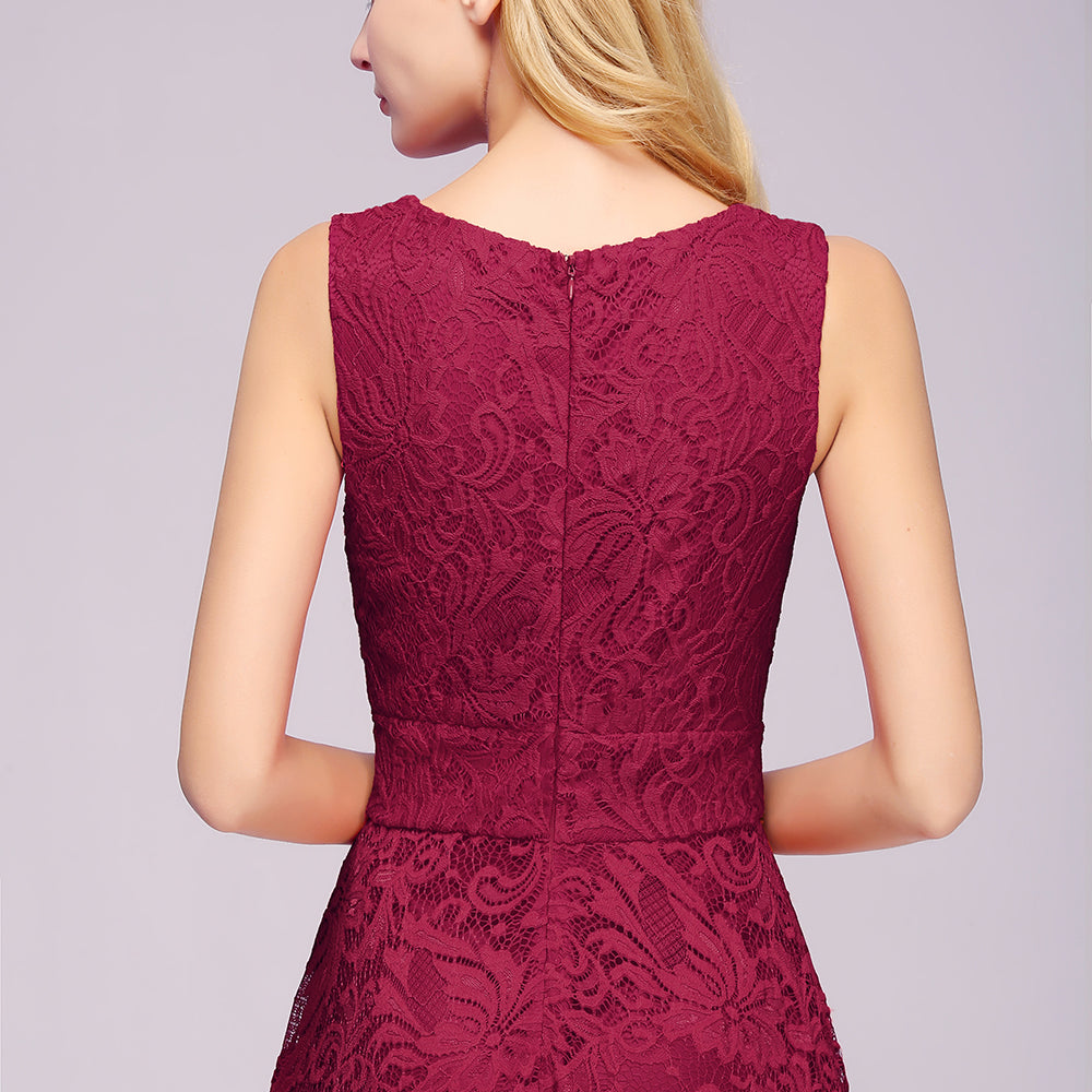 
                      
                        27prom Burgundy A-line Hi-lo V-neck Lace Dresses
                      
                    