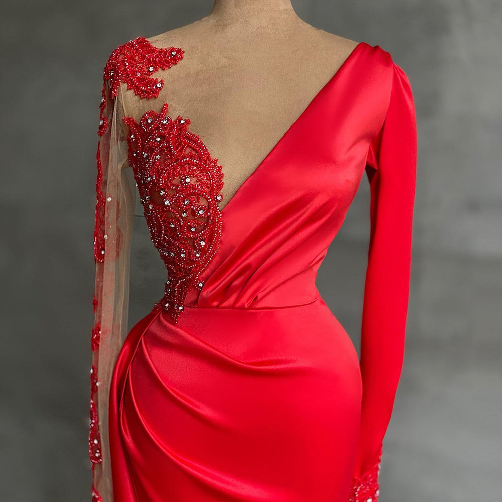 
                      
                        Red Long Sleeves Mermaid Prom Dress
                      
                    