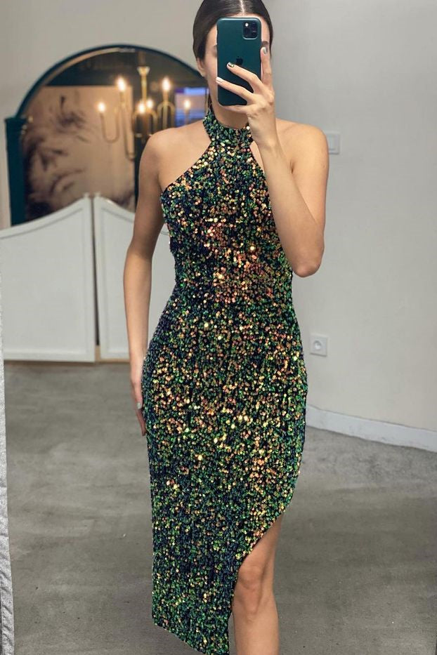 
                      
                        Elegant Halter Sequined Mermaid Prom Dress
                      
                    