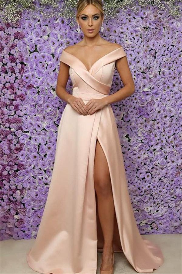 Off-the-Shoulder Prom Dress with Split