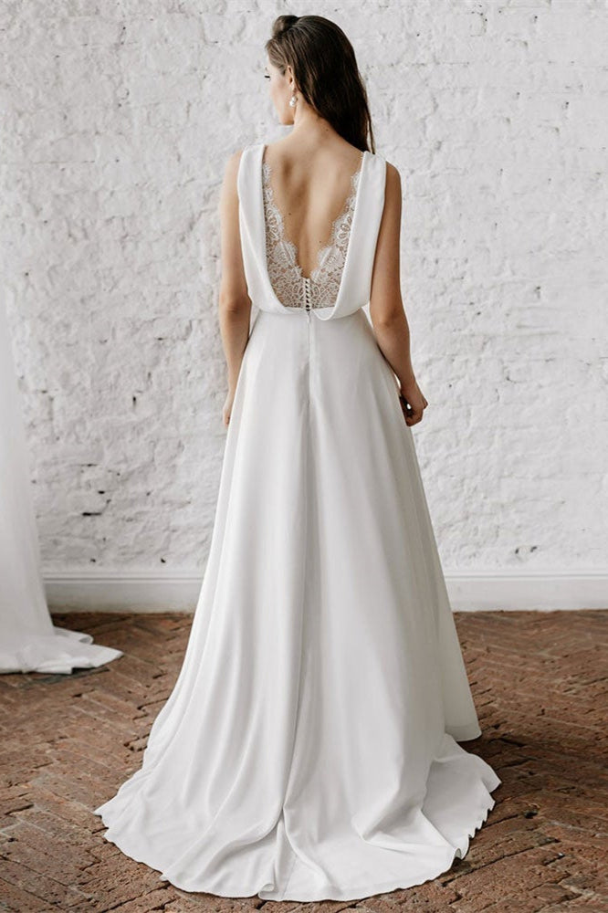 
                      
                        V-Neck Sleeveless Long Wedding Dress
                      
                    