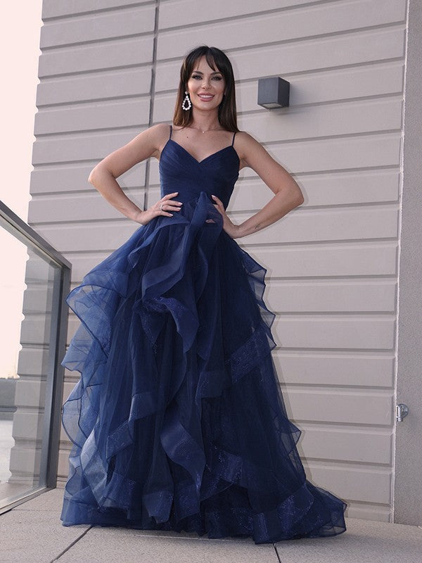 
                      
                        Spaghetti-Straps Prom Dress Split with Ruffles
                      
                    