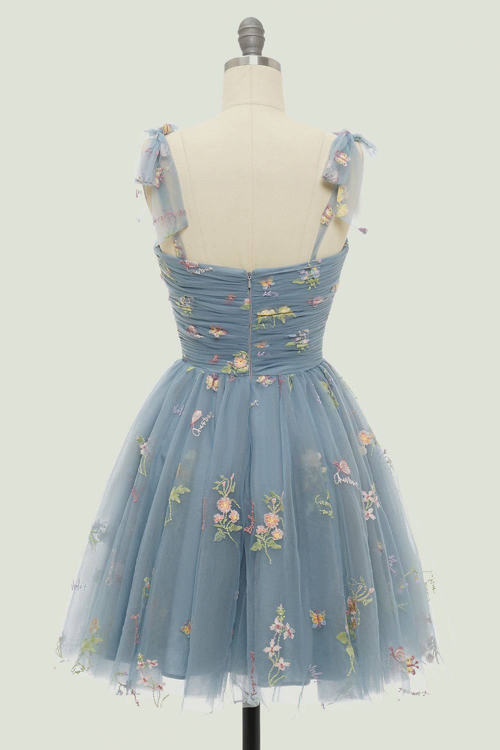 Green A-Line Homecoming Dress with Embroidery