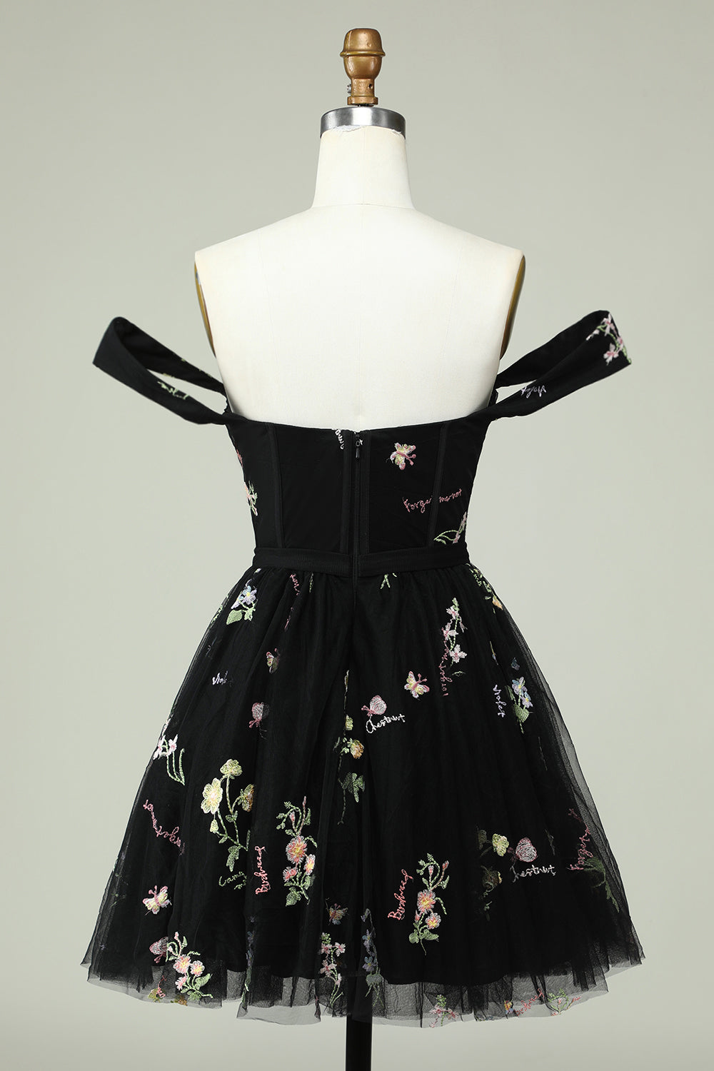 Black Off-the-Shoulder A-Line Homecoming Dress