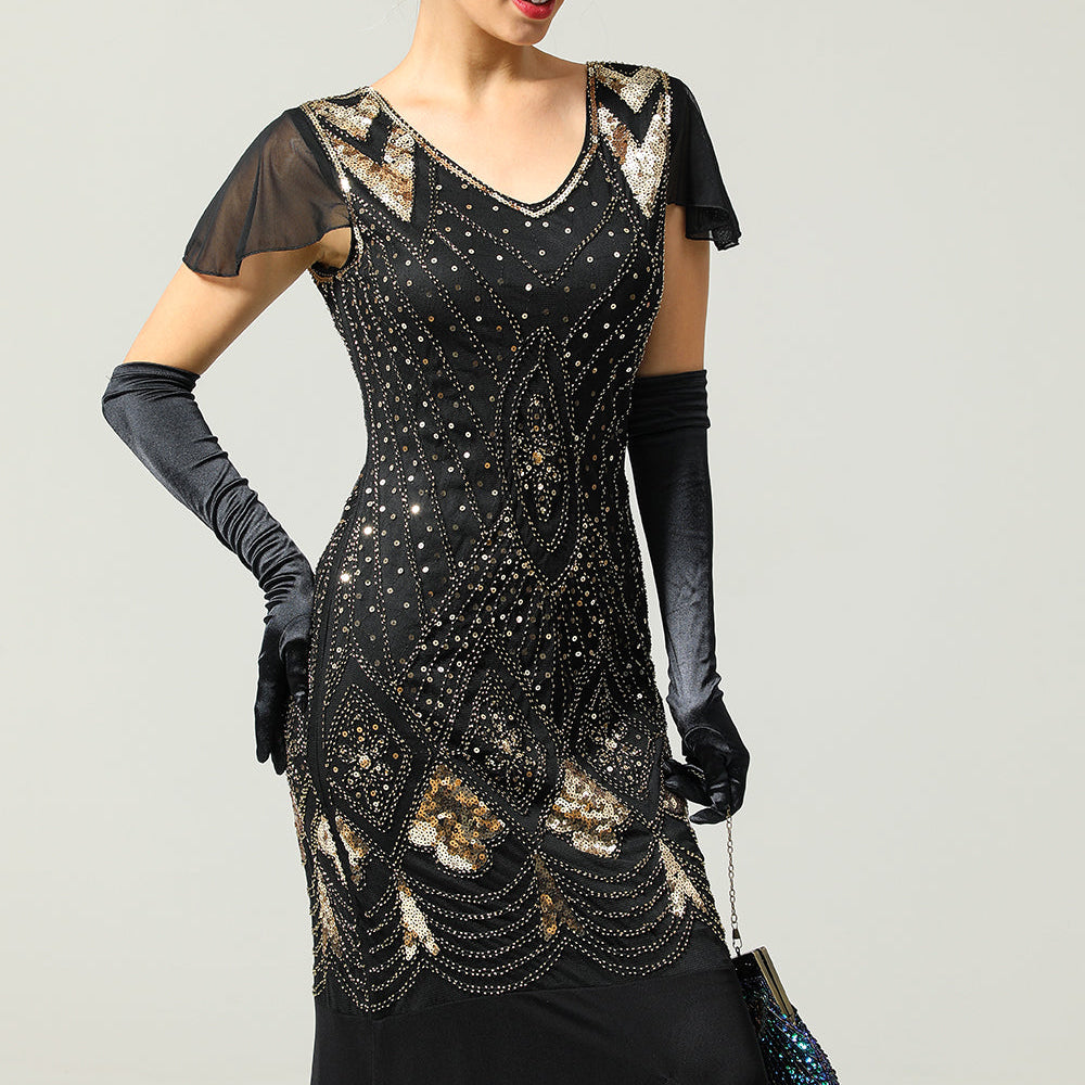 
                      
                        1920s Sequin Flapper Long Dress
                      
                    