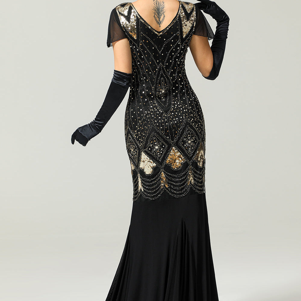 
                      
                        1920s Sequin Flapper Long Dress
                      
                    