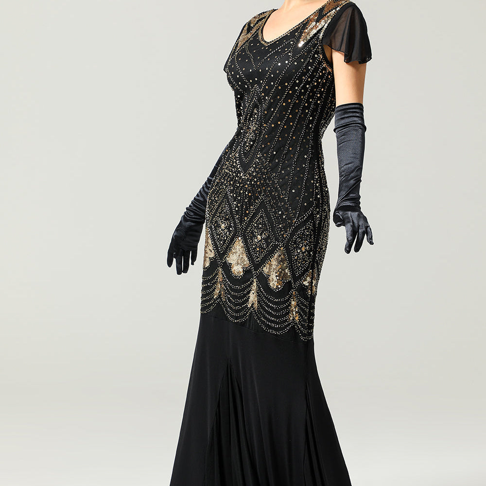 
                      
                        1920s Sequin Flapper Long Dress
                      
                    