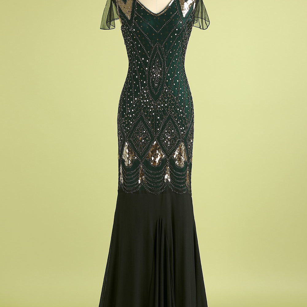 
                      
                        1920s Sequin Flapper Long Dress
                      
                    