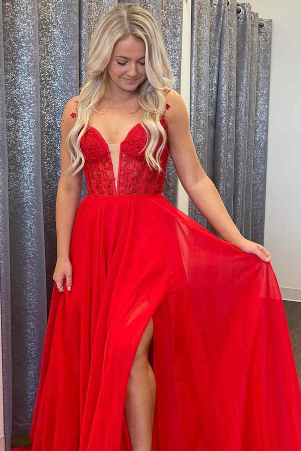 
                      
                        A Line Chiffon Long Prom Dress With Lace Bodice
                      
                    