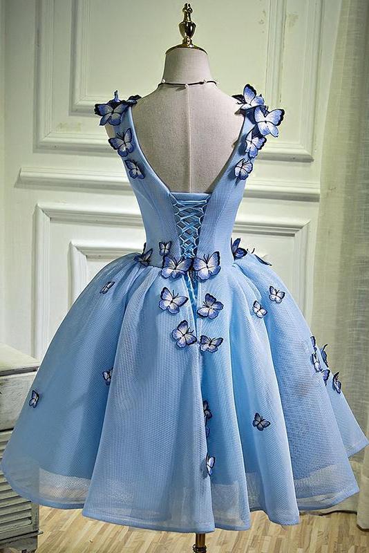 
                      
                        A Line Sky Blue Short Homecoming Dress
                      
                    