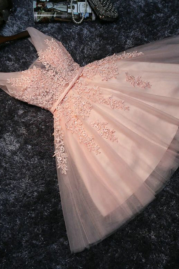 A Line Tulle Homecoming Dress