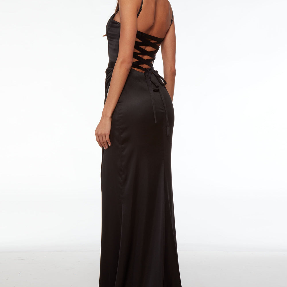 
                      
                        Formal Long Plunging Neckline Spaghetti Strap High Slit Dress
                      
                    