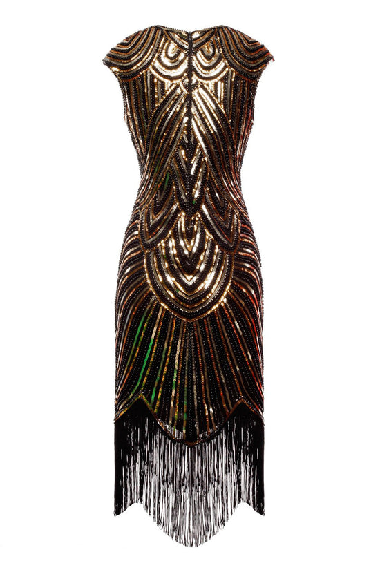 Gold Gatsby Glitter Fringe Dress