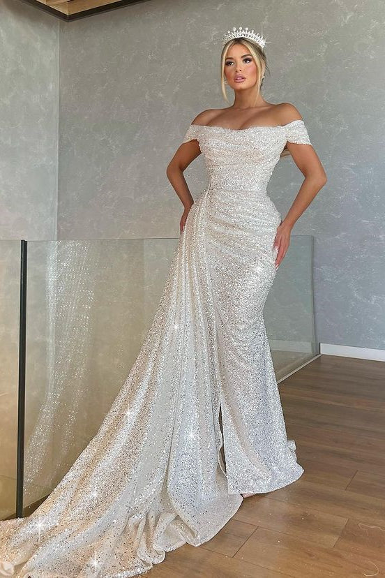 Gorgeous Off-The-Shoulder Strapless Mermaid Prom Dress with Sequins