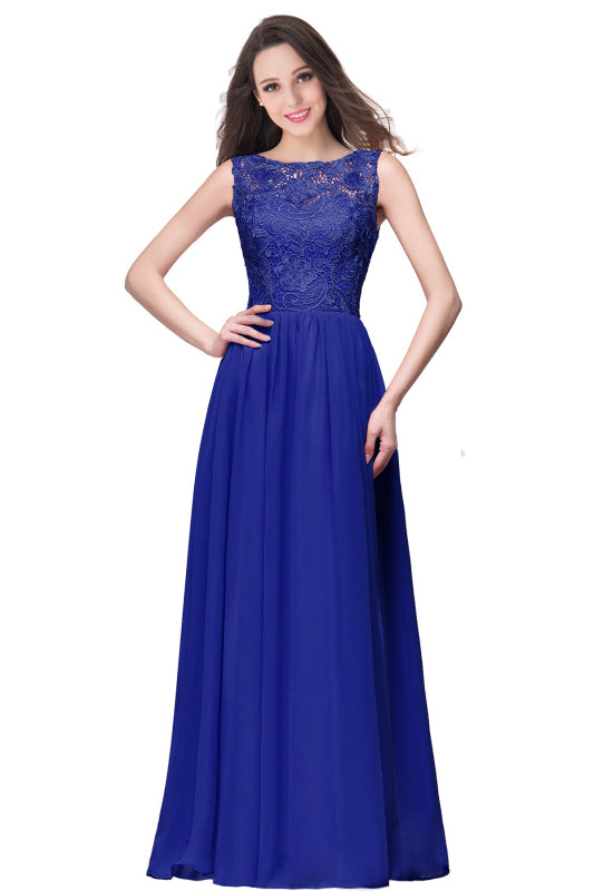 
                      
                        Amazing Jewel Neck Lace Chiffon Evening Dress Sleveless Floor Length Formal Dress - Royal Blue / US 2 - Prom Dresses
                      
                    