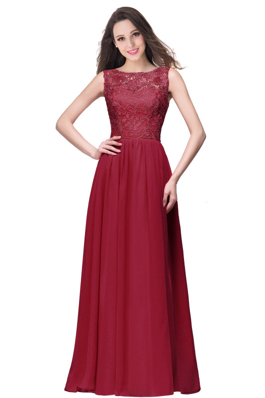 
                      
                        Amazing Jewel Neck Lace Chiffon Evening Dress Sleveless Floor Length Formal Dress - Burgundy / US 2 - Prom Dresses
                      
                    