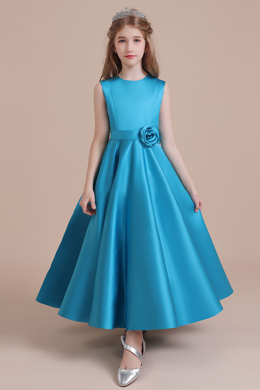 Teal Flower Girl Dress