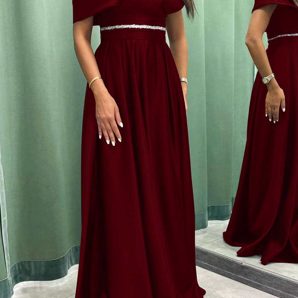 
                      
                        Elegant Off-the-Shoulder Long Evening Dress Pleated and On Sale
                      
                    