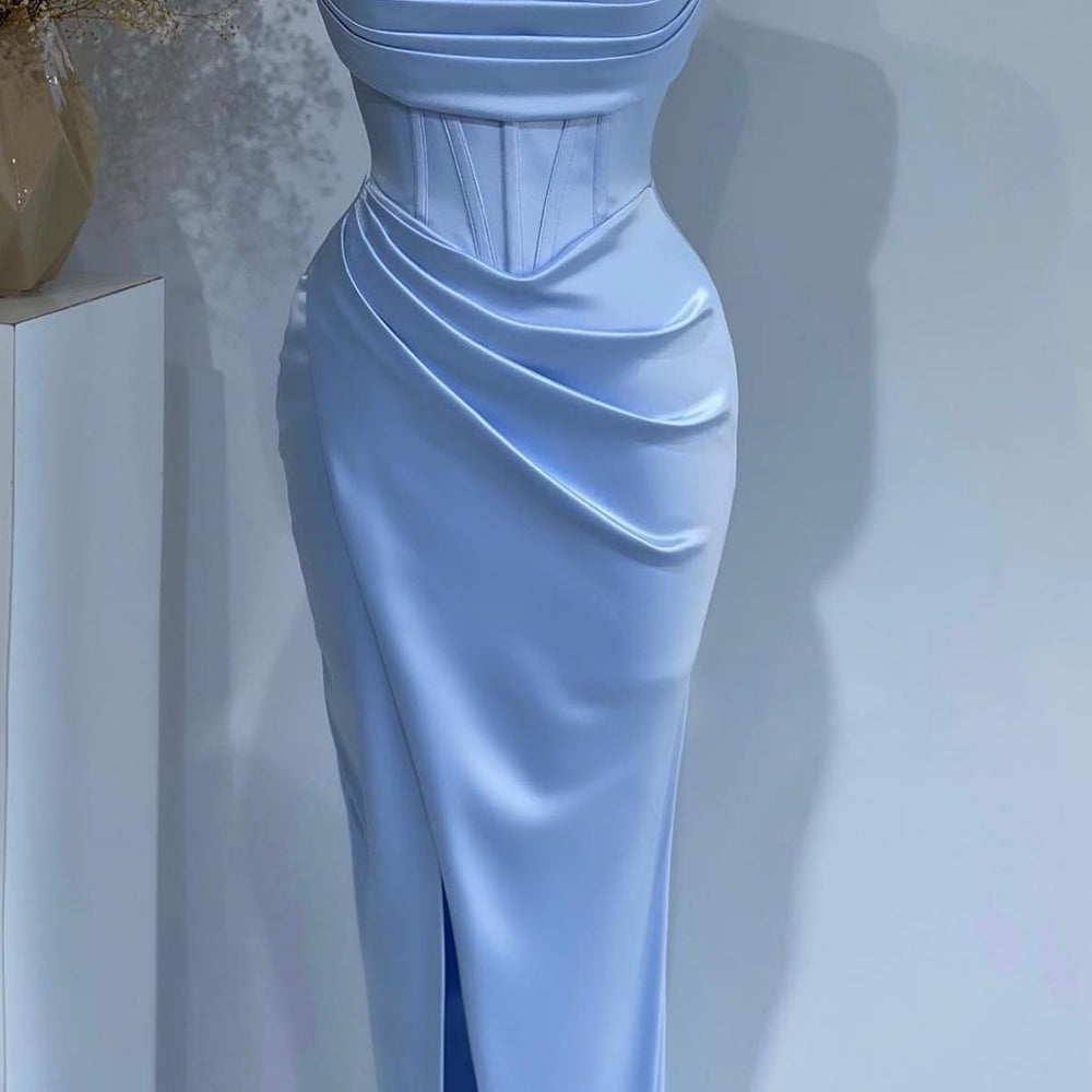 Baby Blue Mermaid Sweetheart Prom Dress with Spaghetti-Straps Online