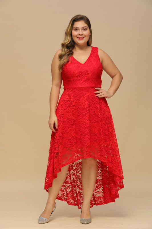 
                      
                        27prom A-line Hi-lo V-neck Burgundy Lace Dresses - Red / S - lace dresses
                      
                    