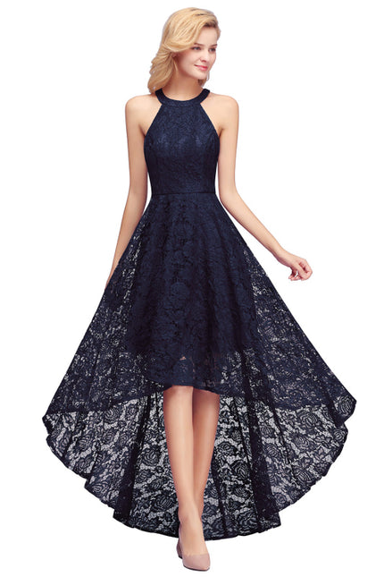 
                      
                        27prom Halter Sheath Asymmetrical Burgundy Lace Dresses - Navy Blue / S - lace dresses
                      
                    