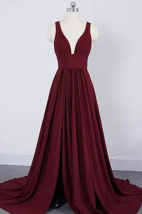 
                      
                        Burgundy A Line Side Split Bridesmaid Dress
                      
                    