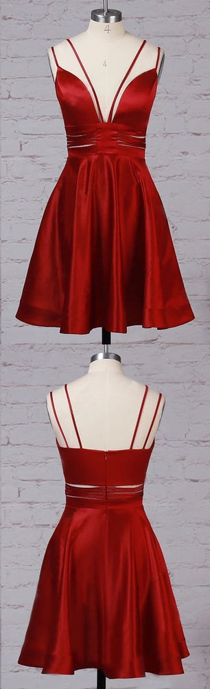 
                      
                        Burgundy Satin Short Homecoming Dress
                      
                    