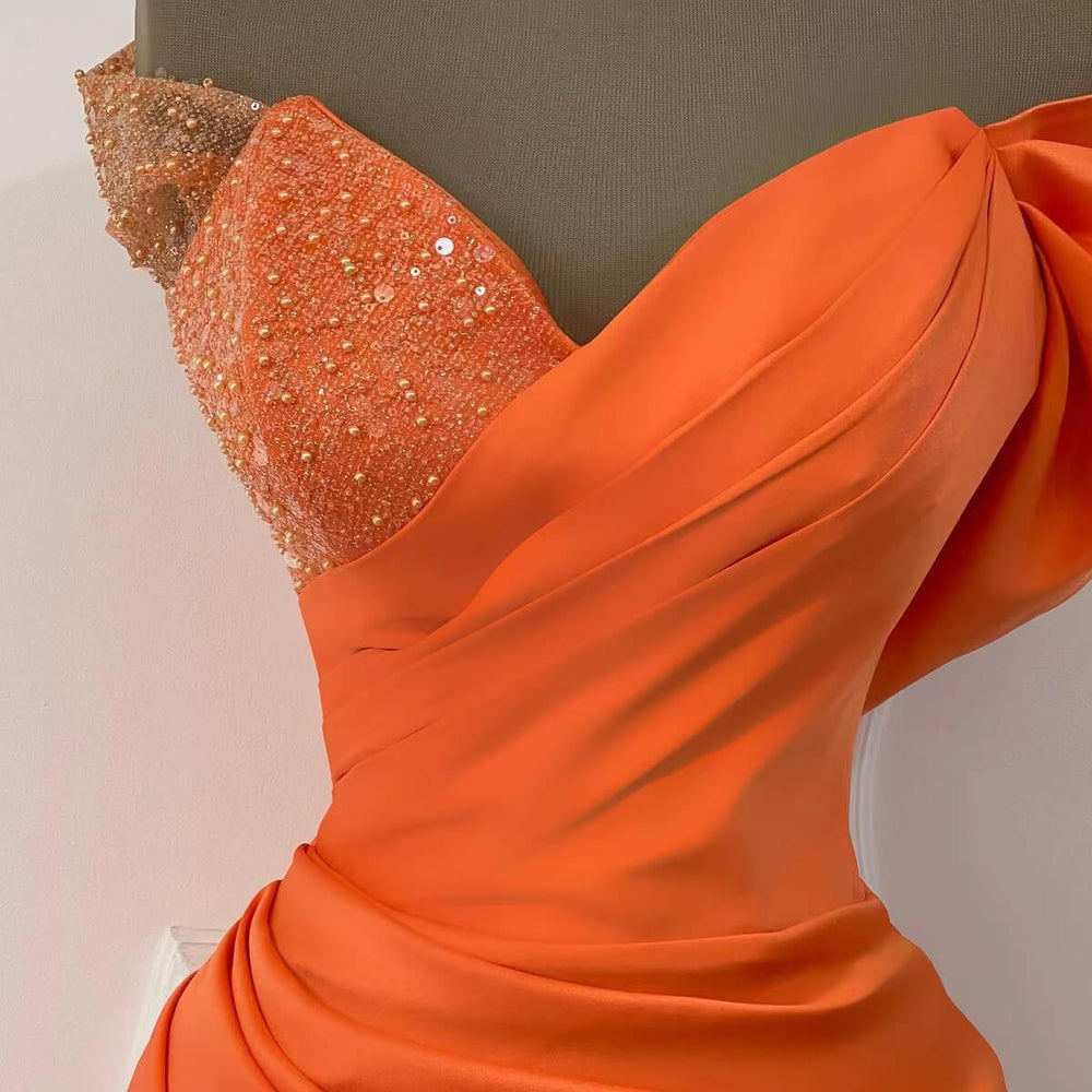 
                      
                        Orange Sweetheart Off-the-Shoulder Mermaid Sequins Evening Dress Online
                      
                    