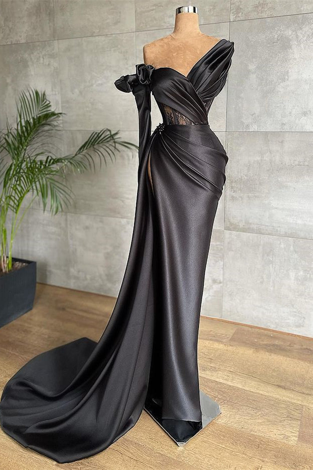 Black Long Sleeves Mermaid Prom Dress