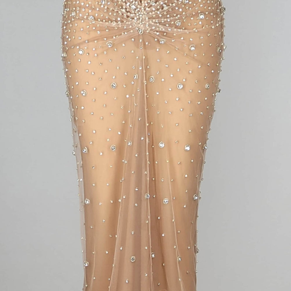 Luxurious Mermaid Crystal Beaded Hand-Embroidered Corset Prom Dress