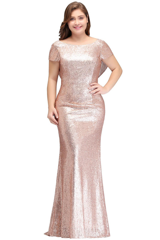 
                      
                        Charming Glitter Seuquins Cap Sleeves Mermaid Prom Dress Floor Length Evening Dress - Champagne / US 2 - Prom Dresses
                      
                    