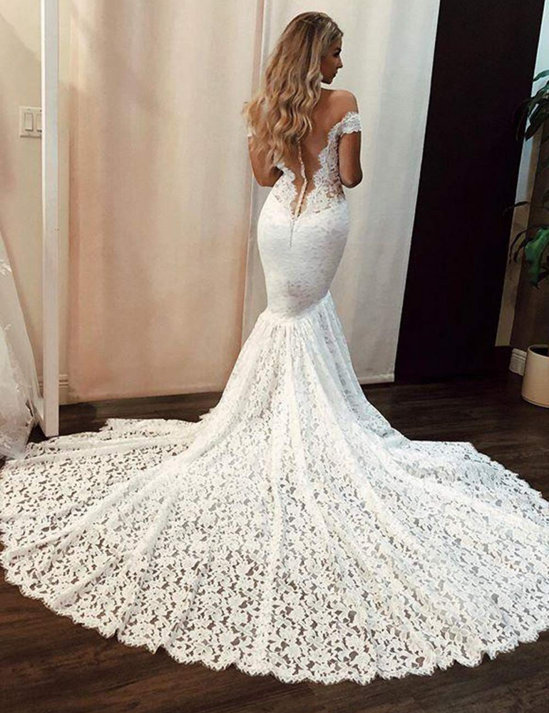 
                      
                        Charming Mermaid Off The Shoulder Long Wedding Dress
                      
                    