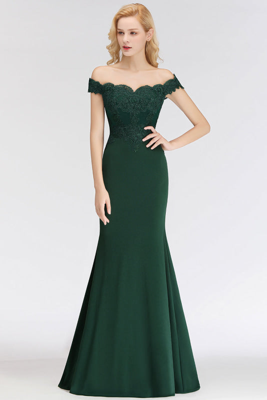 
                      
                        Charming Off-the-Shoulder Tulle Lace Appliques Mermaid Evening Gowns - Dark Green / US 2 - Prom Dresses
                      
                    