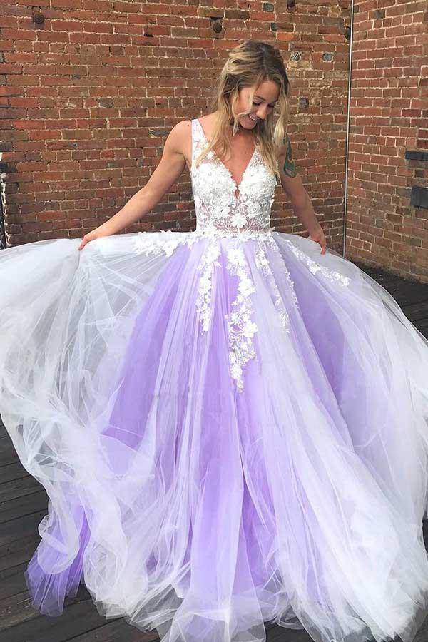 
                      
                        Charming Puffy Tulle Prom Dress Lace Appliques Evening Dress
                      
                    