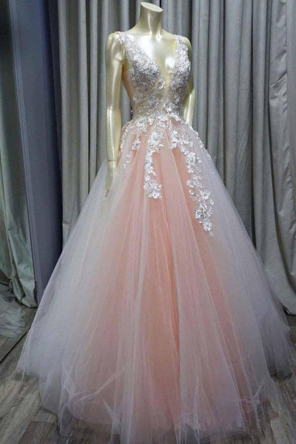 
                      
                        Charming Puffy Tulle Prom Dress Lace Appliques Evening Dress
                      
                    