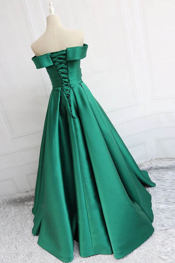 
                      
                        Charming Satin Prom Dress Off The Shoulder Evening Dress
                      
                    